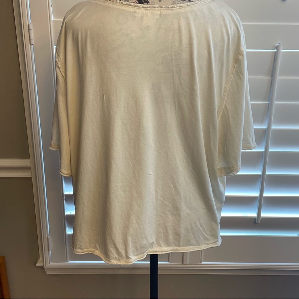 BP Cream V-Neck Women's Blouse - Picture 2 of 4